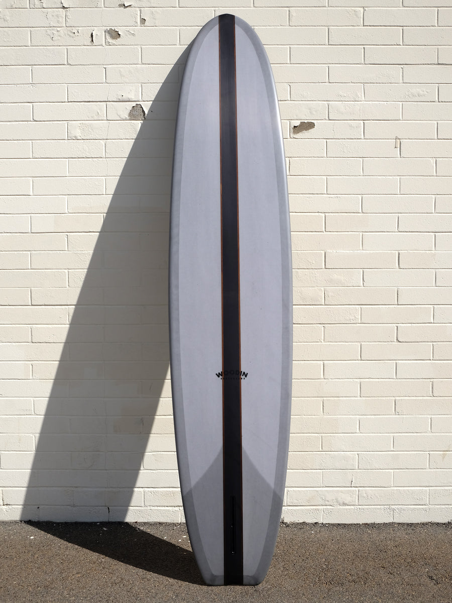 Woodin Surfboards | 9'8" High Roller Smoke Black Longboard - Surf Bored
