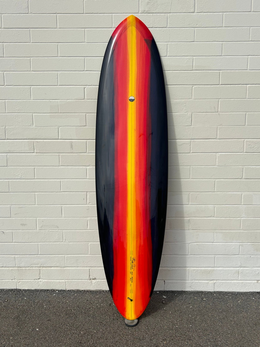 Woodin Surfboards | 7’2” Gypsy Eye in Sunset Abstract Surfboard - Surf Bored