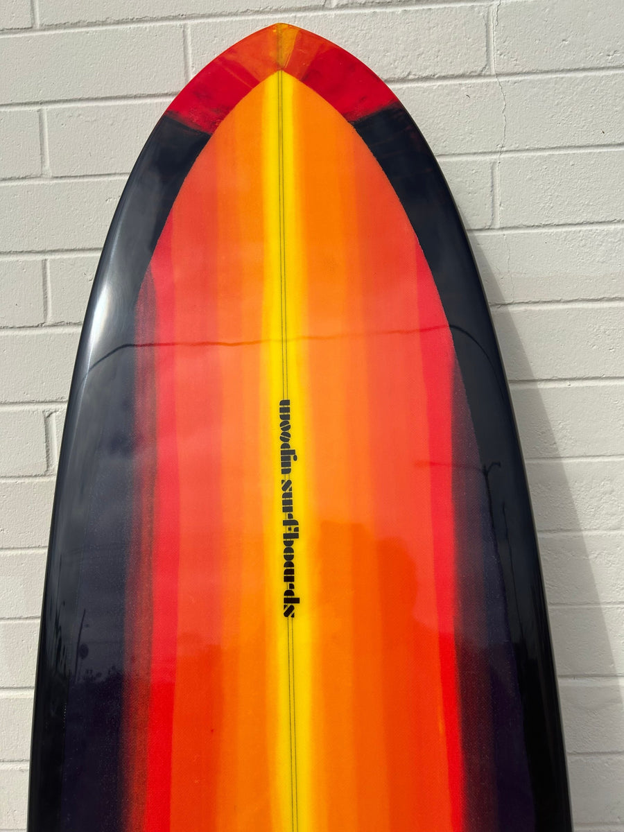 Woodin Surfboards | 7’2” Gypsy Eye in Sunset Abstract Surfboard - Surf Bored