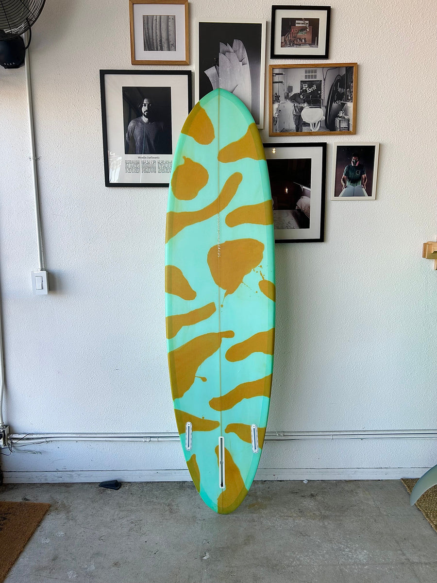 Woodin Surfboards | 6’10” Gypsy Eye in Light Teal Acid Blob Surfboard