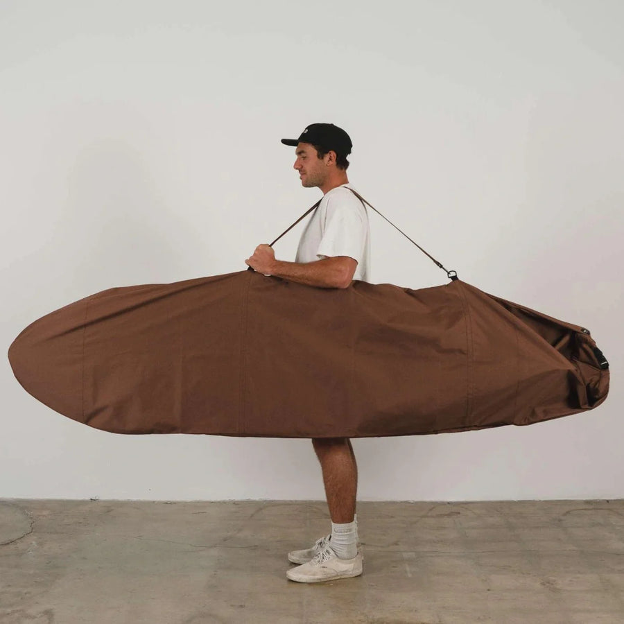 Seal Brown Canvas Surfboard Bag - Surf Bored