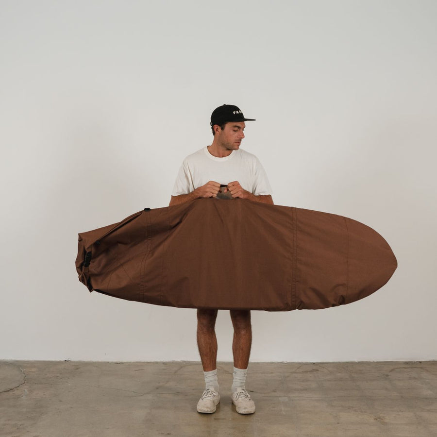 Seal Brown Canvas Surfboard Bag - Surf Bored