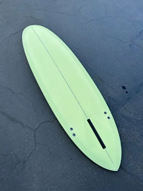 LOVE MACHINE 7'4" THICK LIZZY I GREEN WITH FLOWERS SURFBOARD