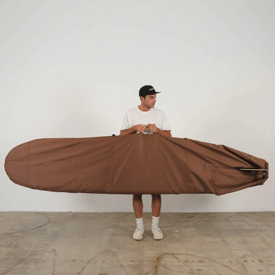 Seal Brown Canvas Surfboard Bag - Surf Bored