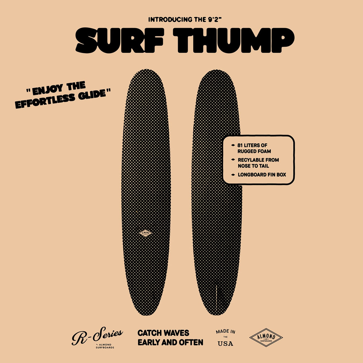 9'2" R-Series | Surf Thump Soft Top Surfboard - Surf Bored