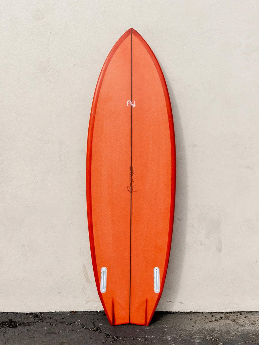 A&H Vessels | 5'6" Gaffer Symmetrical Red Surfboard - Surf Bored