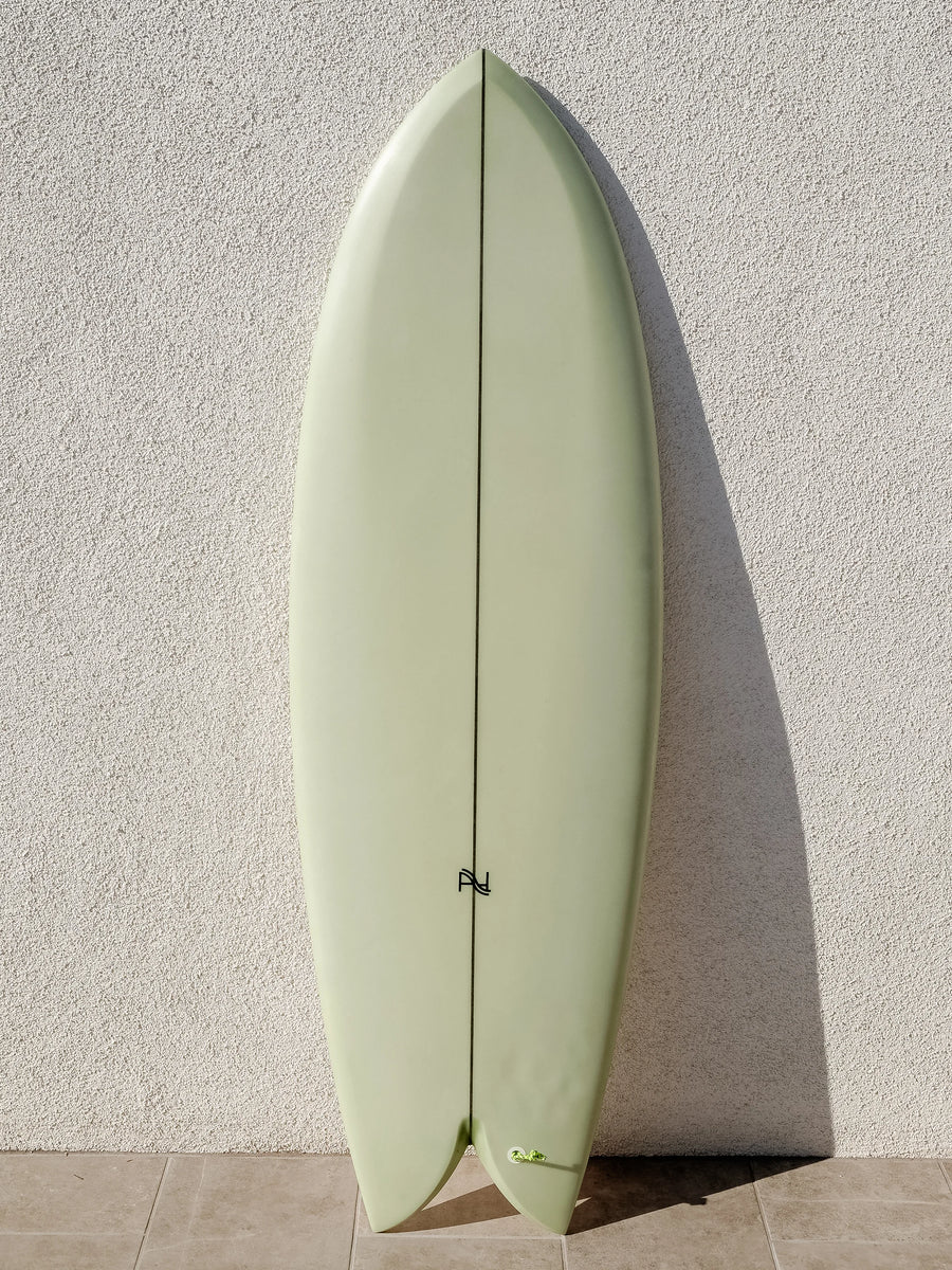 A&H Vessels | 5’6” Quickbeam Light Sage Surfboard (USED) - Surf Bored