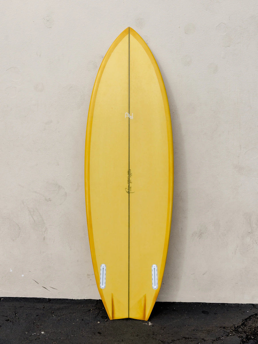 A&H Vessels | 5'7" Gaffer Symmetrical Golden Surfboard - Surf Bored