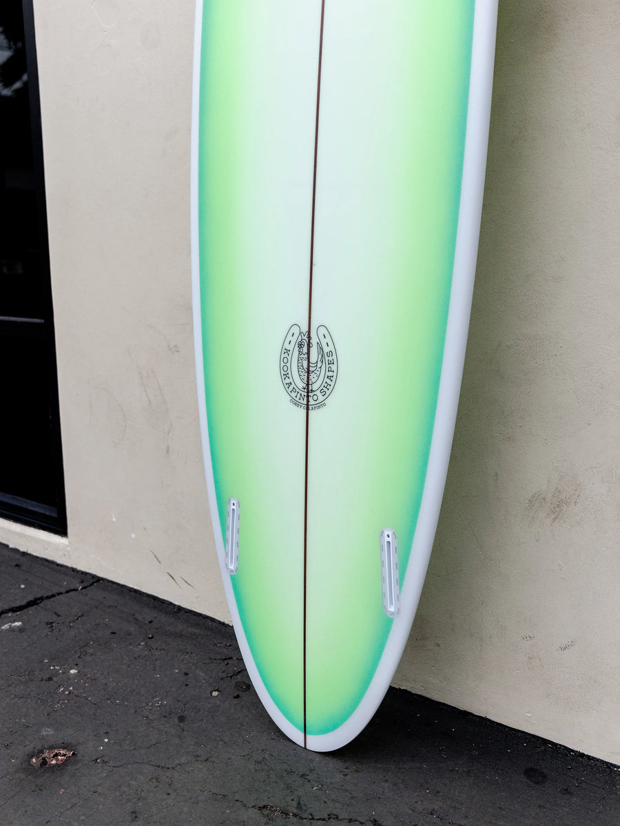 Kookapinto Shapes | 7'7" Thin Twin Aqua Green Fade Surfboard - Surf Bored