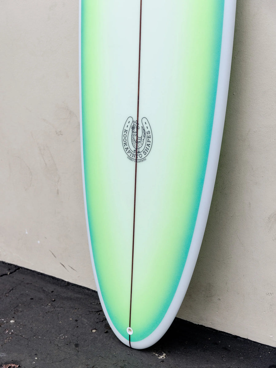 Kookapinto Shapes | 7'7" Thin Twin Aqua Green Fade Surfboard - Surf Bored