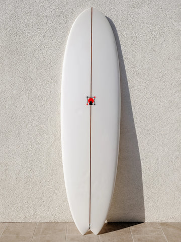 Kris Hall | 6’9” Swallow Egg Twin Fin Clear Surfboard (USED) - Surf Bored