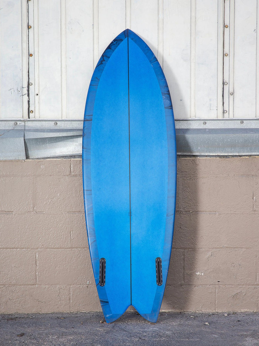 Love Machine | Wills Fish 5'3" Blue/Black Abstract Surfboard - Surf Bored