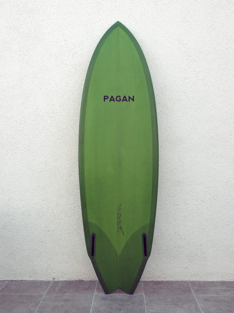 Pagan USA | Pagan USA | 5'9" Modern Twin Military Green Surfboard (USED) - Surf Bored