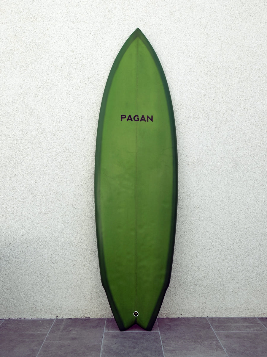 Pagan USA | Pagan USA | 5'9" Modern Twin Military Green Surfboard (USED) - Surf Bored