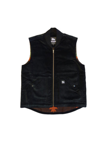 Slowgold Clothing | The Grafter Corduroy Vest - Black - Surf Bored