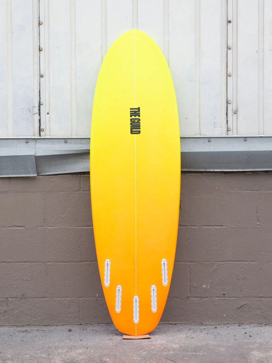 The Guild 5'8" Mp-Egg Neon Fade Airbrush Surfboard 5-Fin Bottom
