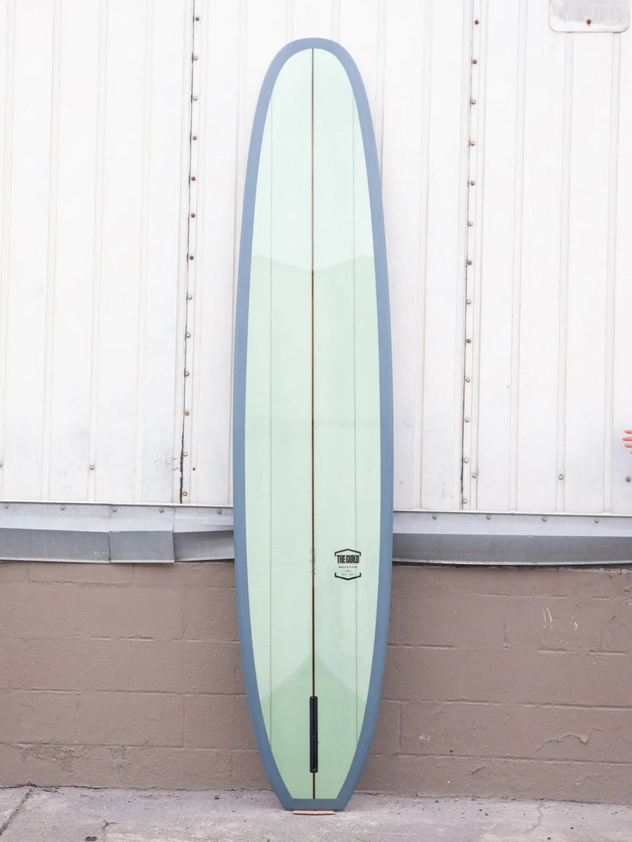 The Guild 9'6" Kookling Seafoam Steel Gray Longboard Single Fin Bottom