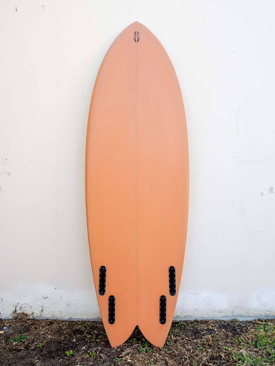 Tyler Warren | 5’7” Dream Fish Orange Peach Quad Surfboard - Surf Bored