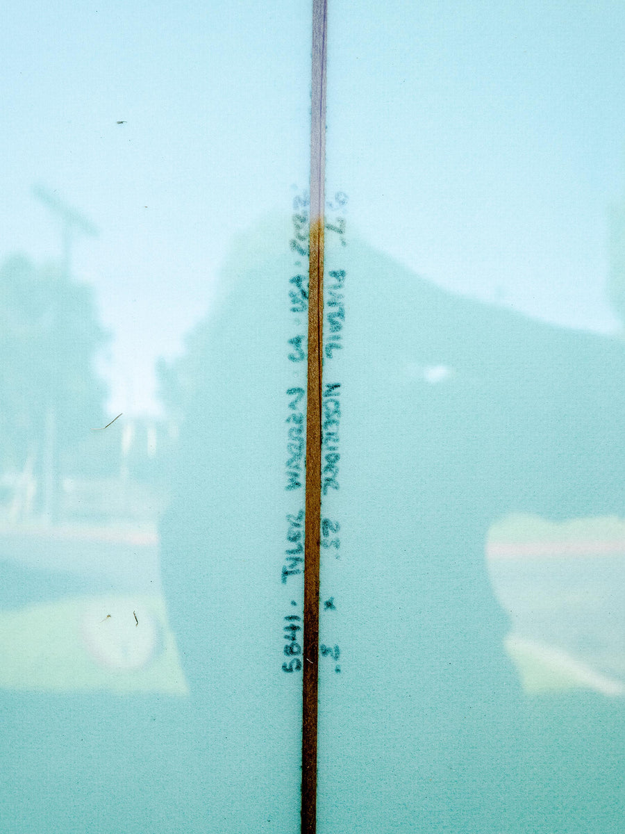Tyler Warren | 9’7” Triple Stringer Pintail Nose Rider Sea Foam Gloss Longboard - Surf Bored