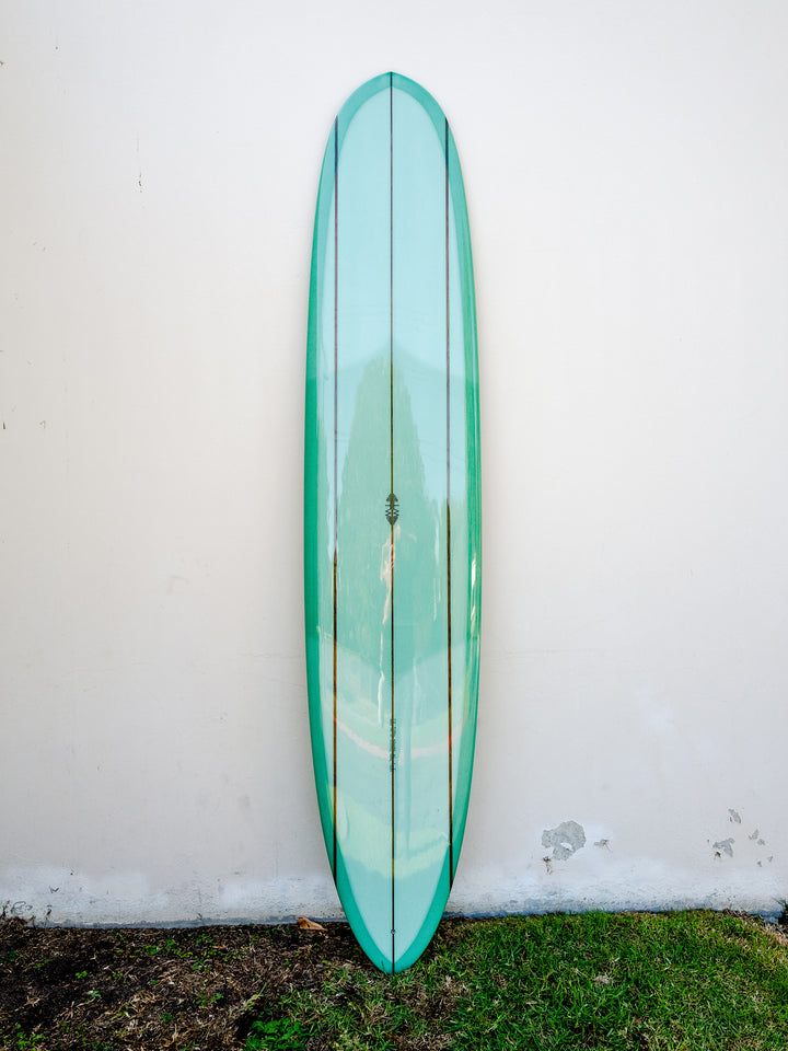 Tyler Warren | 9’7” Triple Stringer Pintail Nose Rider Sea Foam Gloss Longboard - Surf Bored