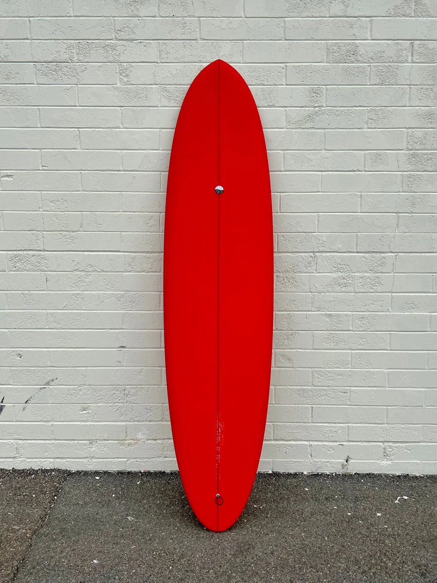 Woodin Surfboards | 7'4” Gypsy Eye Cherry Red Surfboard Woodin Surfboards | 7'4” Gypsy Eye Cherry Red Surfboard