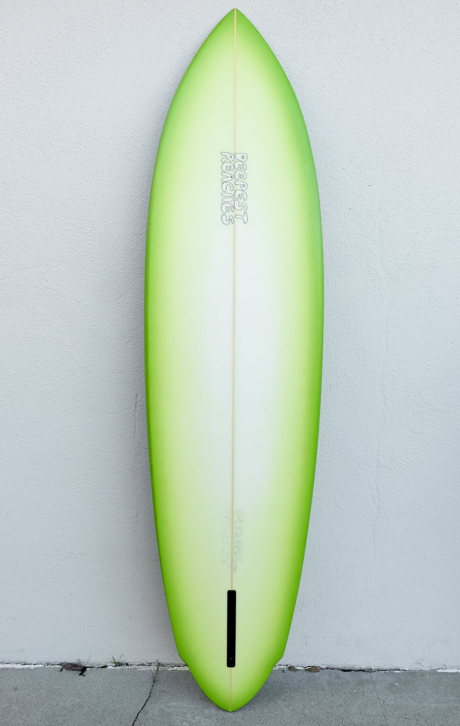 Deepest Reaches | Kozmk Kruzr 7’1" Single Fin Green Fade Surfboard Bottom