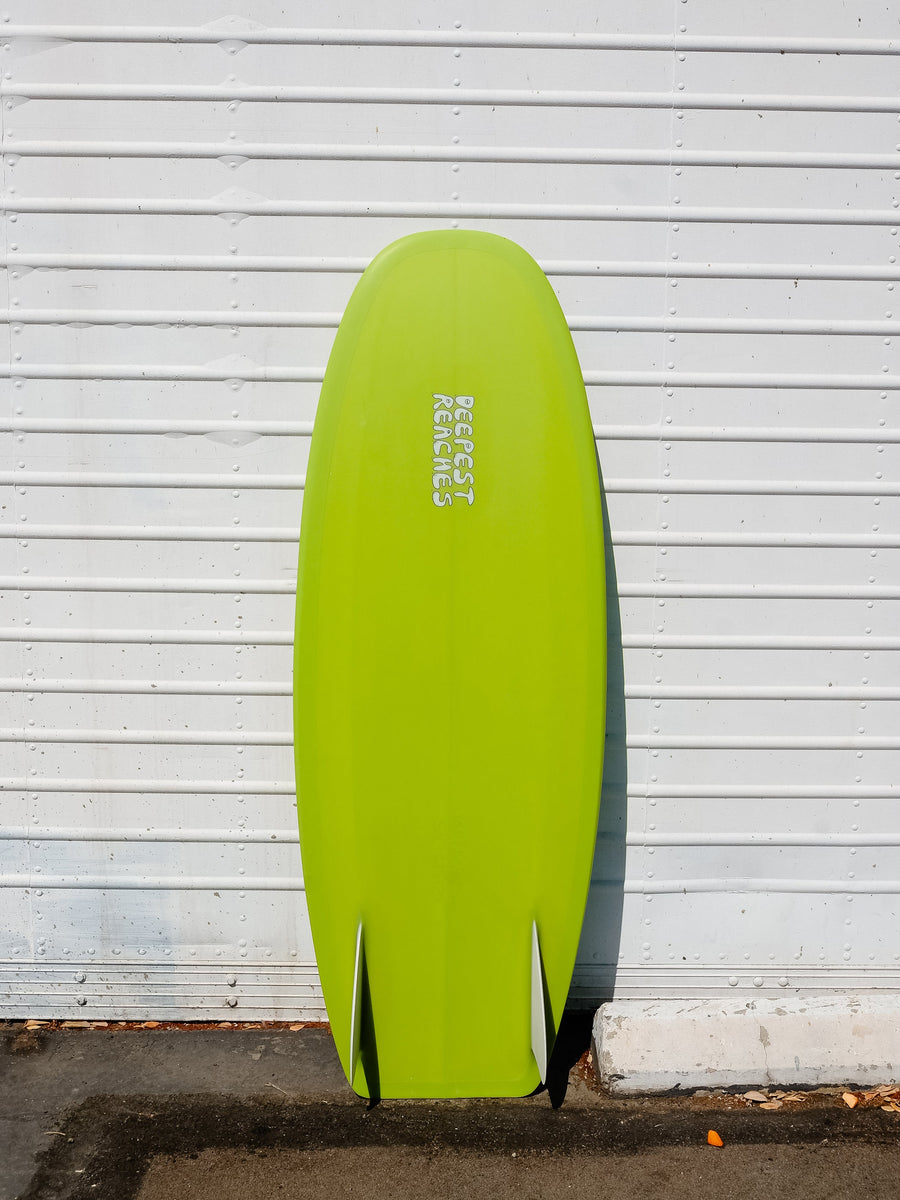 Deepest Reaches Surfboards Deepest Reaches | Pizza Box 5’4” Lime Surfboard  - SurfBored