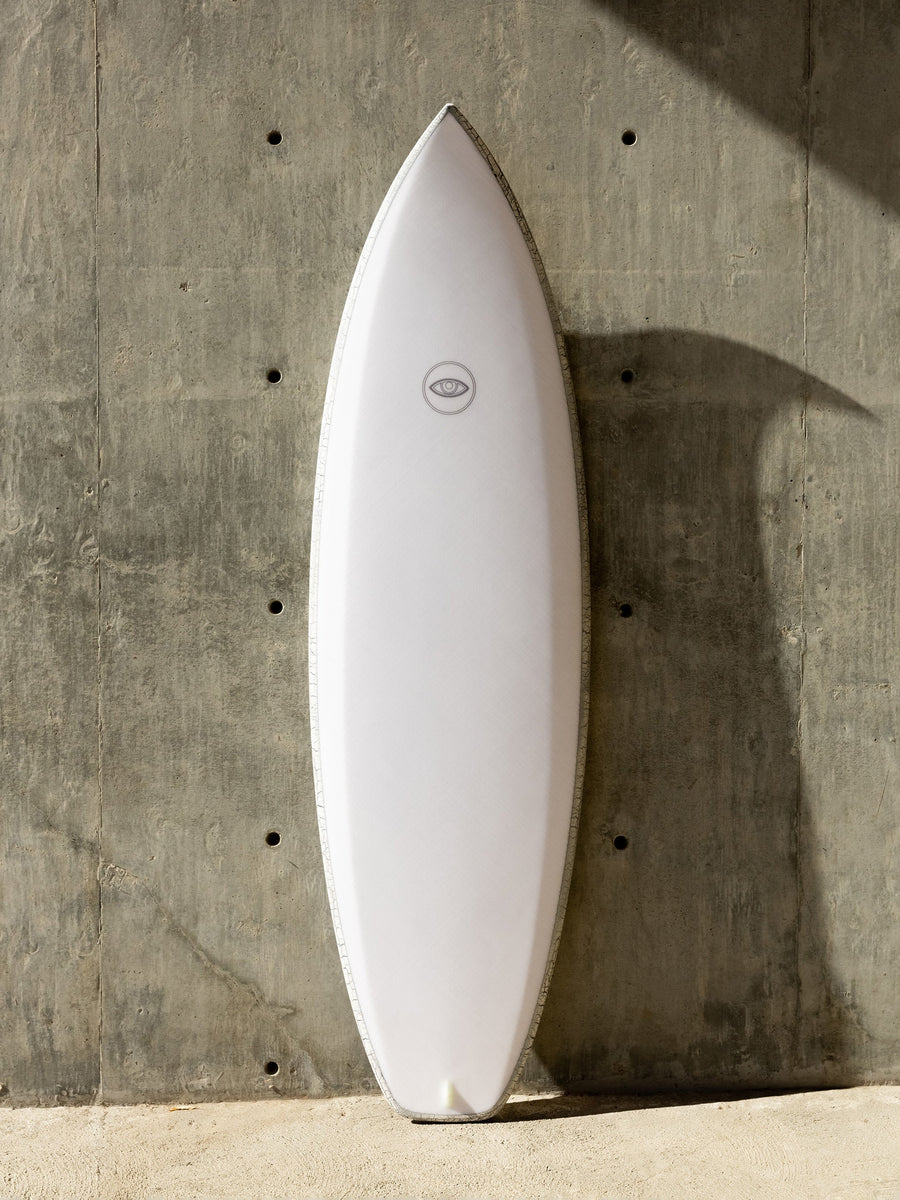 Eye Symmetry Surfboards Eye Symmetry | Rapture 5'8" White Crackle Rail - GhostFlex  - SurfBored