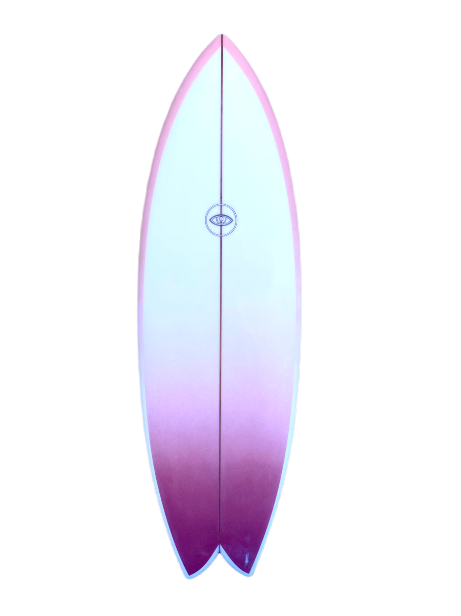 Eye Symmetry | Wombi Fish 5'5 Clear Rose Surfboard - SurfBored