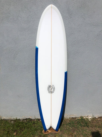 Kookapinto Shapes Surfboards Kookapinto Shapes | 6'10" Fiddle Fish Twin Ocean Splash Bottom Surfboard  - SurfBored