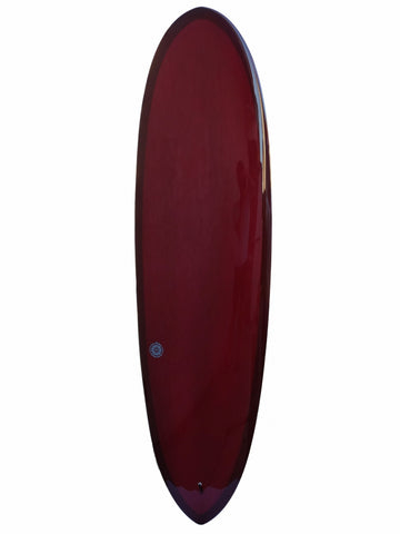 Koz McRae | Hulled Whistle 6'10" Surfboard Burgundy S Glass Gloss Polish Top - SurfBored