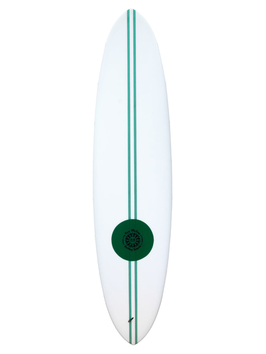 Koz McRae | Mistress Mid-Length Surfboard 7'4" Clear Green Racing Top - SurfBored.jpg