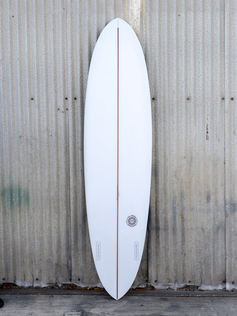 Koz McRae Surfboards Koz McRae | Poseidon Twin 7’2” Opaque White Surfboard  - SurfBored
