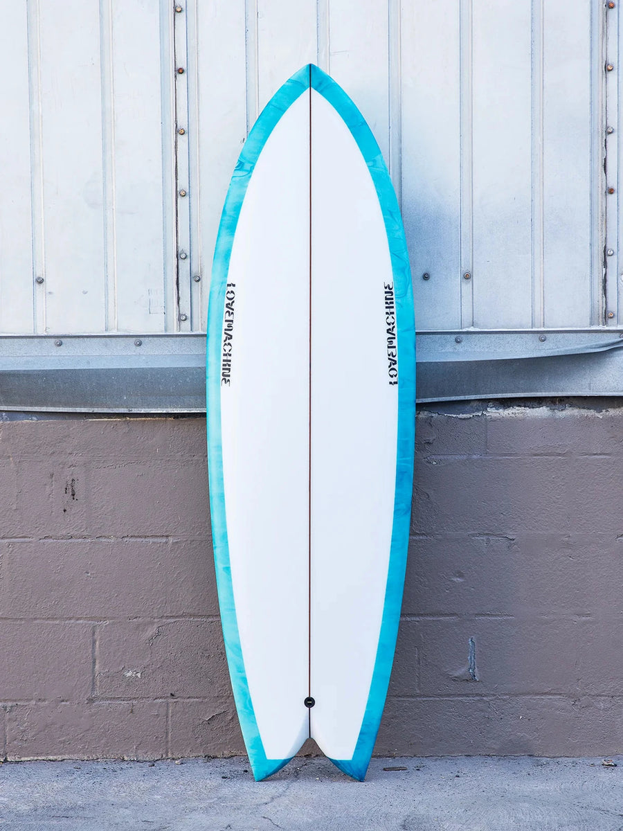 Love Machine | LOVE MACHINE | 5'9" WILLS FISH I BLUE ABSTRACT SURFBOARD - Surf Bored