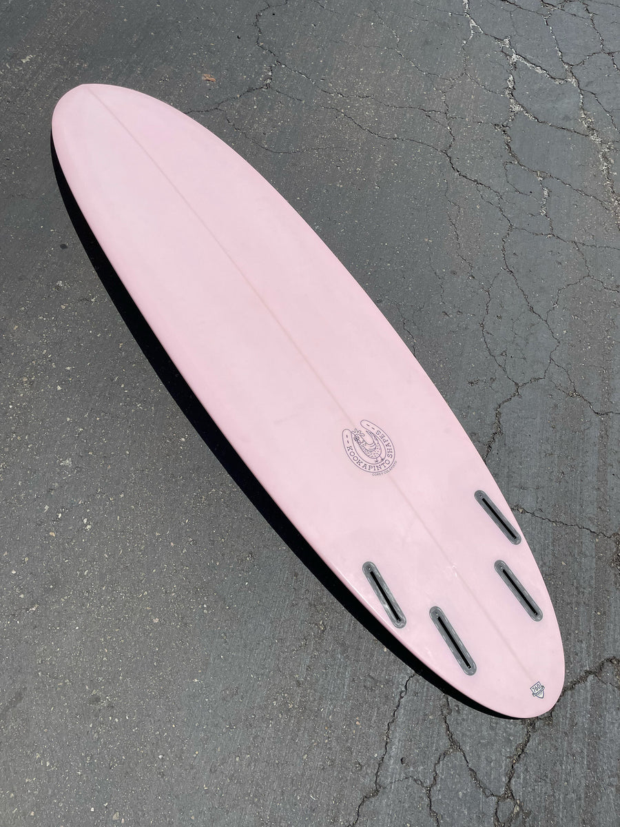 Kookapinto Shapes | 7’6" Quad Egg Pink Surfboard (USED)