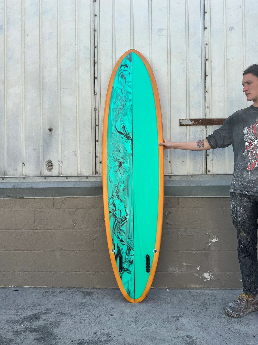 Love Machine | LOVE MACHINE | 7'8" FM PUMPKIN / SPLIT ABSTRACT SURFBOARD - Surf Bored