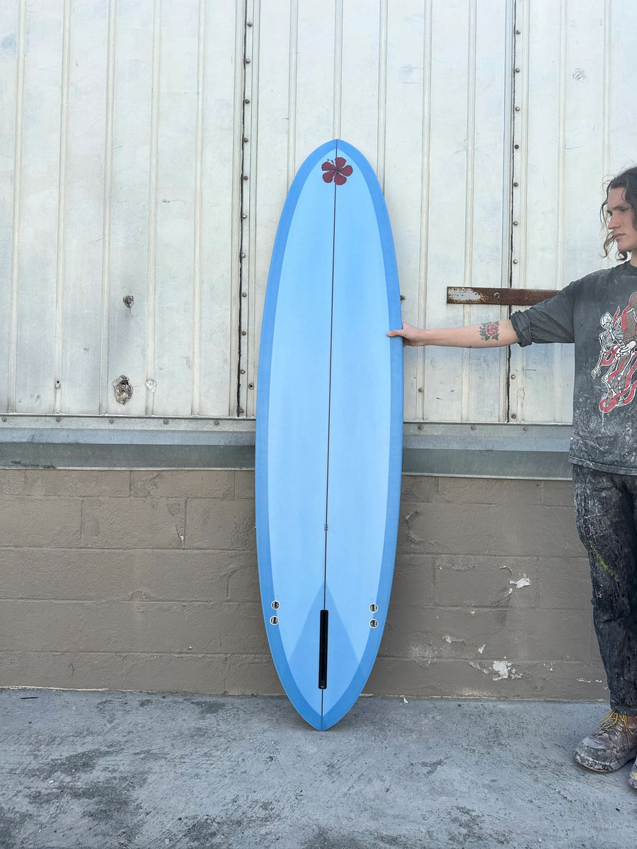 Love Machine | LOVE MACHINE | 7'4" THICK LIZZY BLUE FLOWERS SURFBOARD - Surf Bored