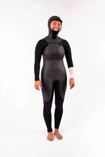 LA LUNA 5/4 CHEST ZIP HOODED FULLSUIT - Surf Bored