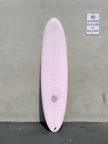 Kookapinto Shapes | 7’6" Quad Egg Pink Surfboard (USED)