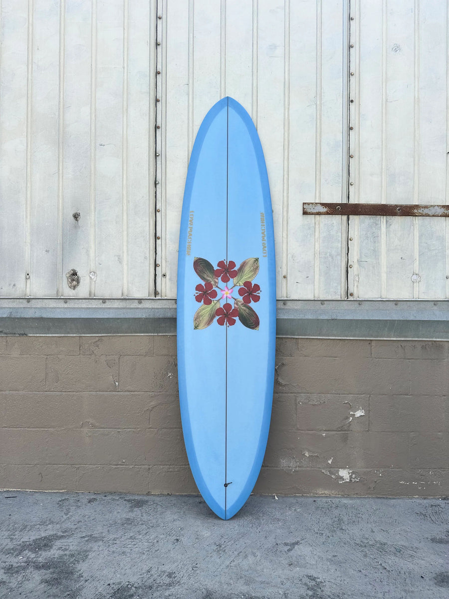 Love Machine | LOVE MACHINE | 7'4" THICK LIZZY BLUE FLOWERS SURFBOARD - Surf Bored