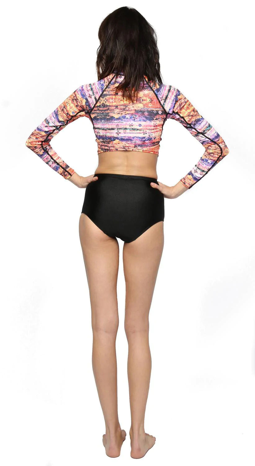 Of Earth Long Sleeved Crop Top - Surf Bored