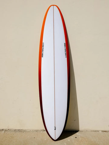 Love Machine | LOVE MACHINE | 7'6" VBOWLS CLEAR/RAIL SPRAY SURFBOARD - Surf Bored