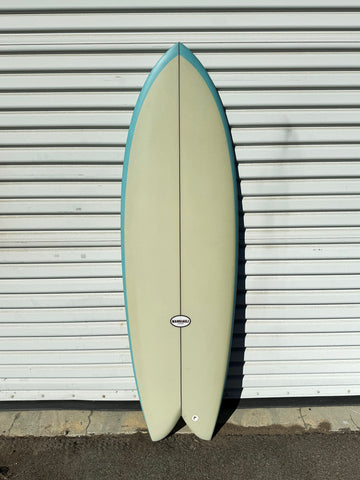 5'6" M1 Fish Blue Tan Surfboard