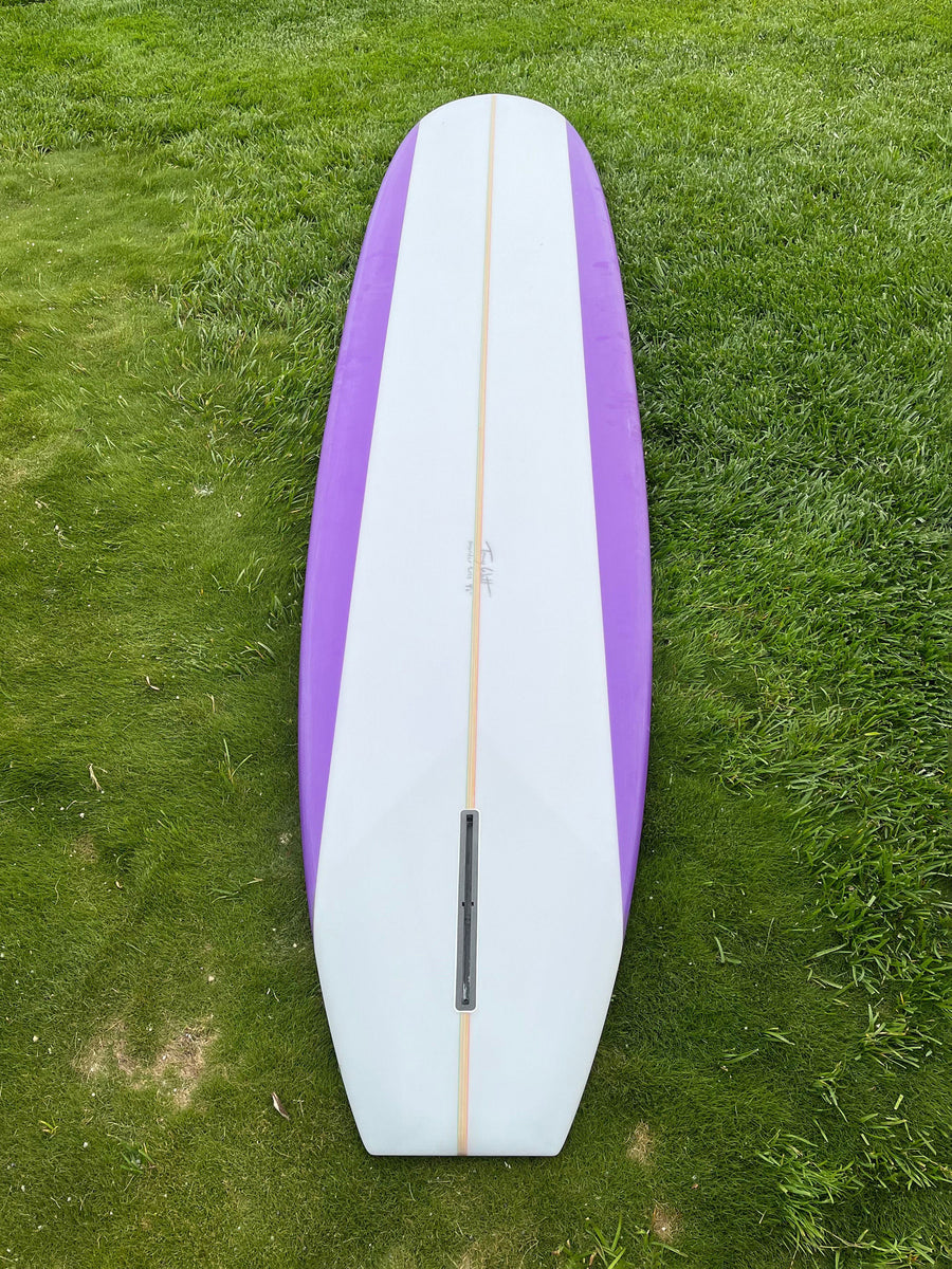 Tommy Witt Surfboards | 9’6” Tommy Witt Noserider Purple Rails Longboard (USED) - Surf Bored