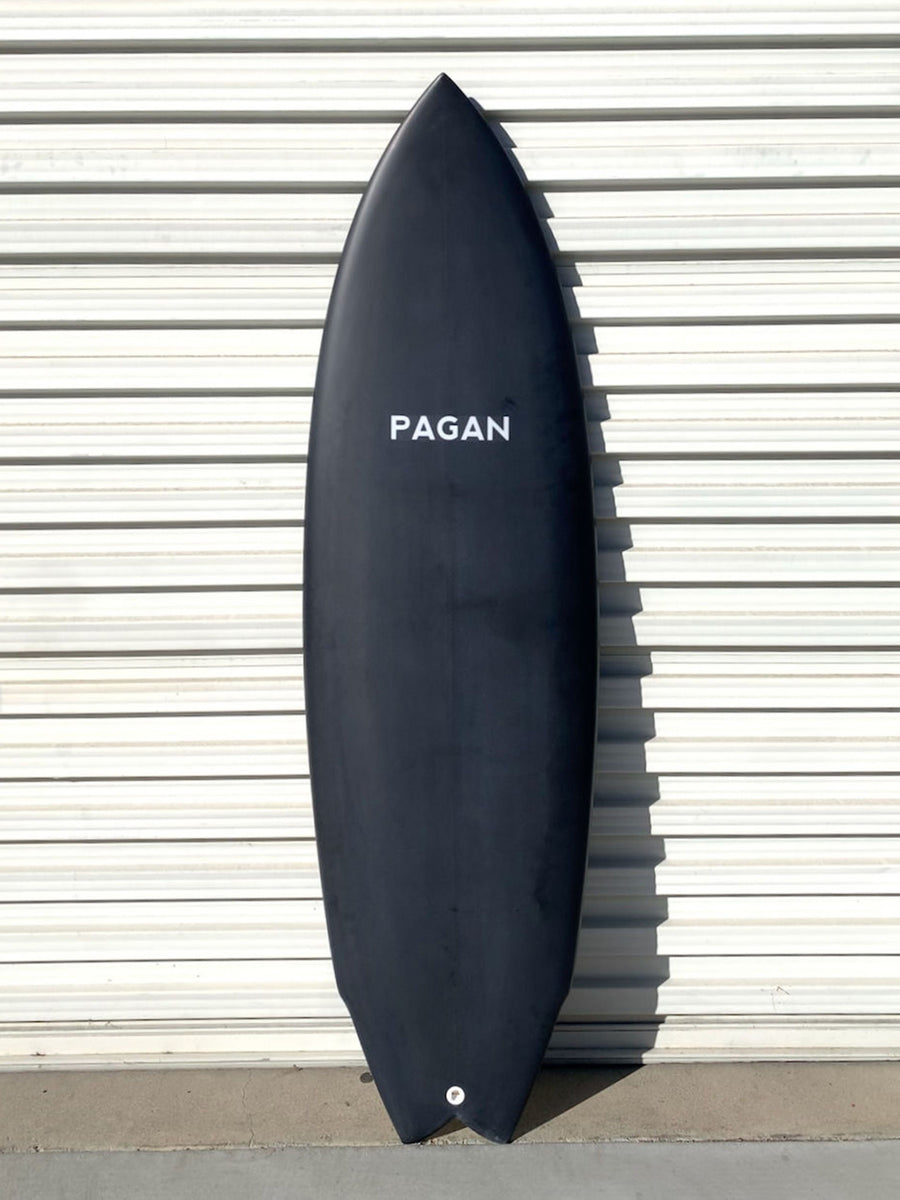 Pagan USA | 5'6" Modern Twin Fin Black Surfboard - Surf Bored