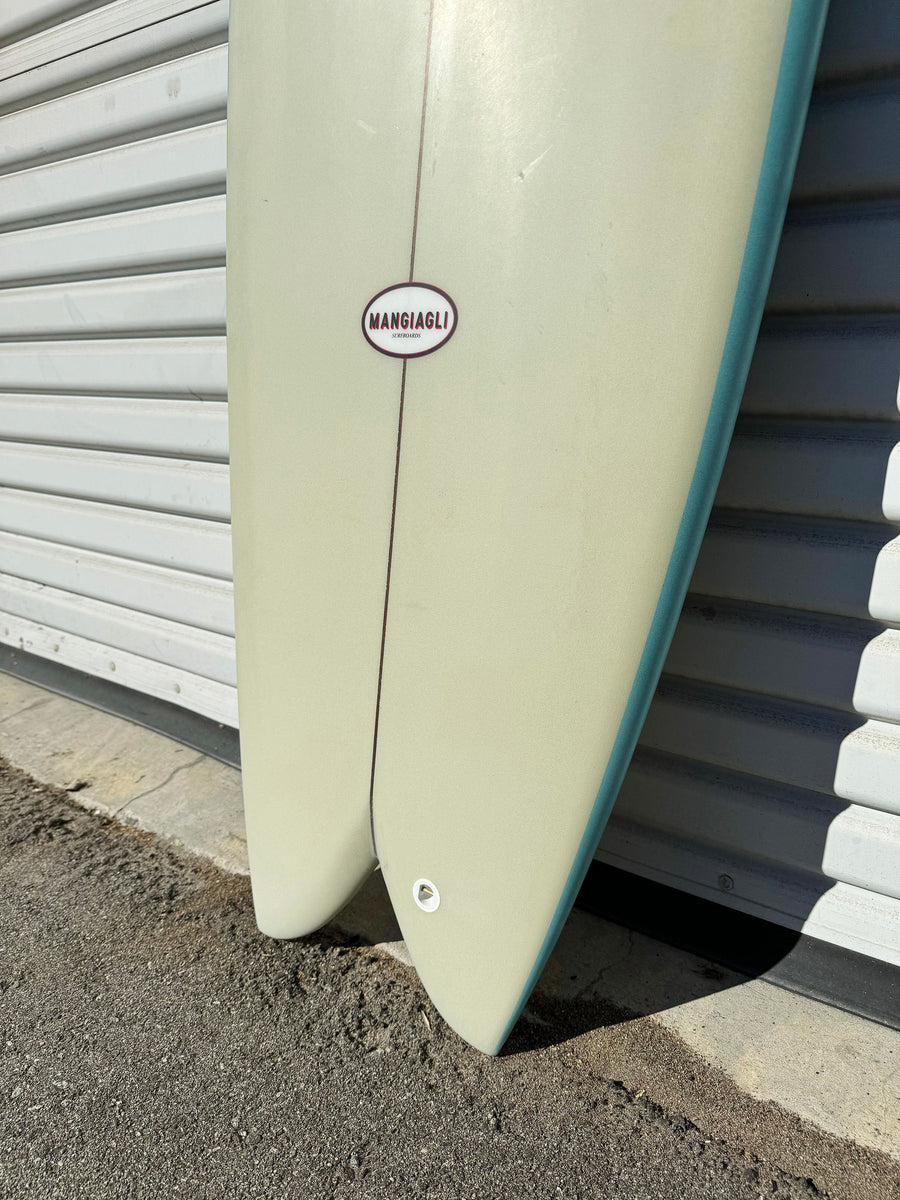 5'6" M1 Fish Blue Tan Surfboard