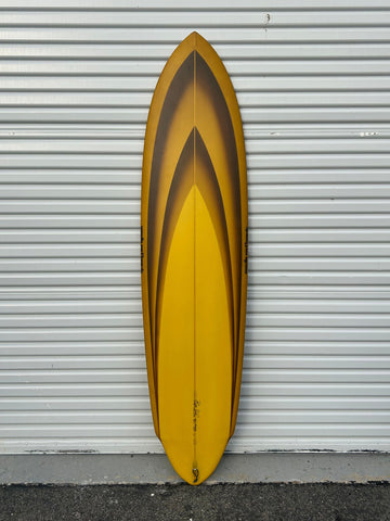 WOODIN SURFBOARDS | 7’0" BLACK BETTY BUTTER SCOTCH // BROWN WISH BONE SPRAY FADE - Surf Bored