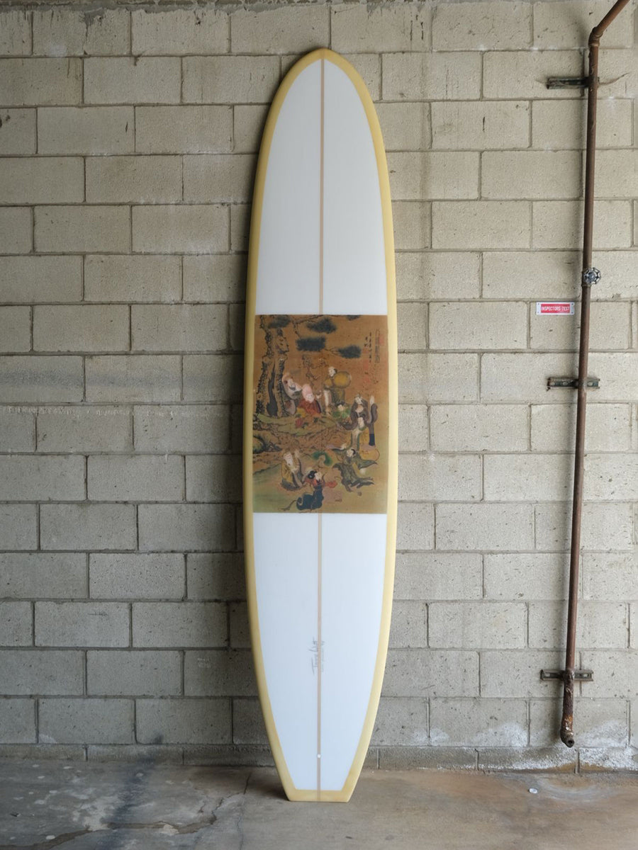 Tommy Witt Surfboards | 9'8" Noserider Model Yellow with Fabric Longboard - Surf Bored