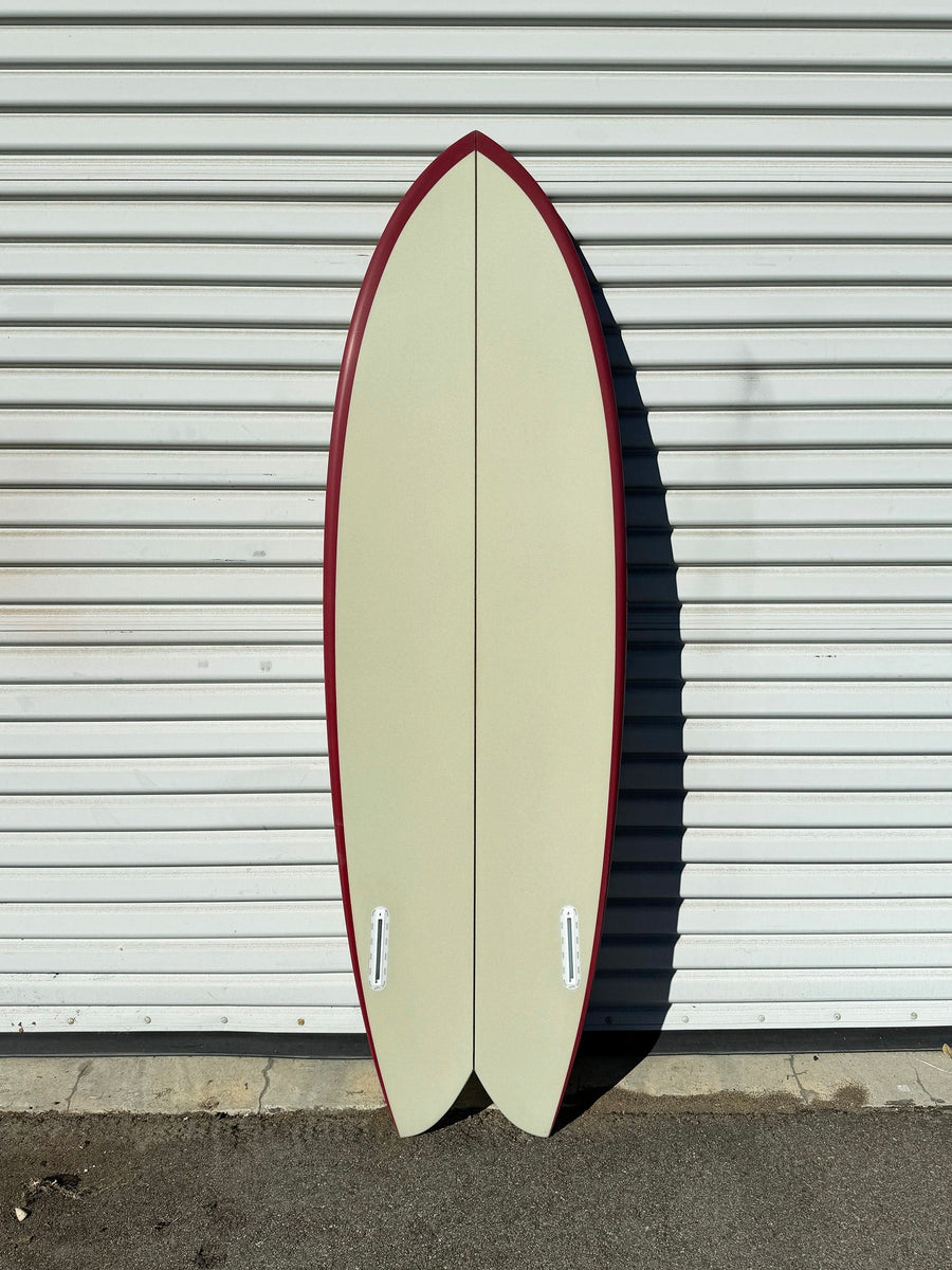 5'10" M1 Fish Red Tan Surfboard