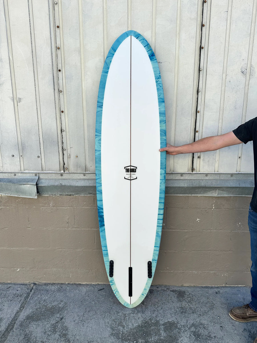 The Guild | THE GUILD | 7'2" COSMIC CUCUMBER BLUE ABSTRACT/CLEAR SURFBOARD - Surf Bored